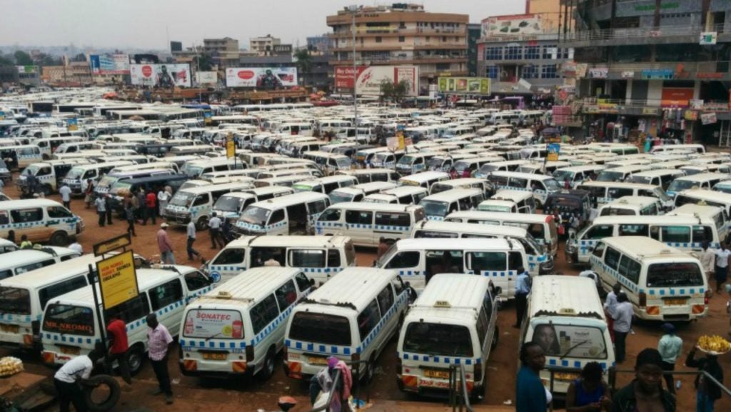 Taxi park in Uganda