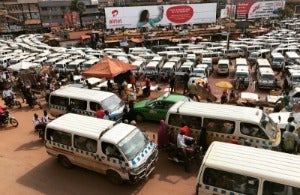 matatu parking lot in Uganda