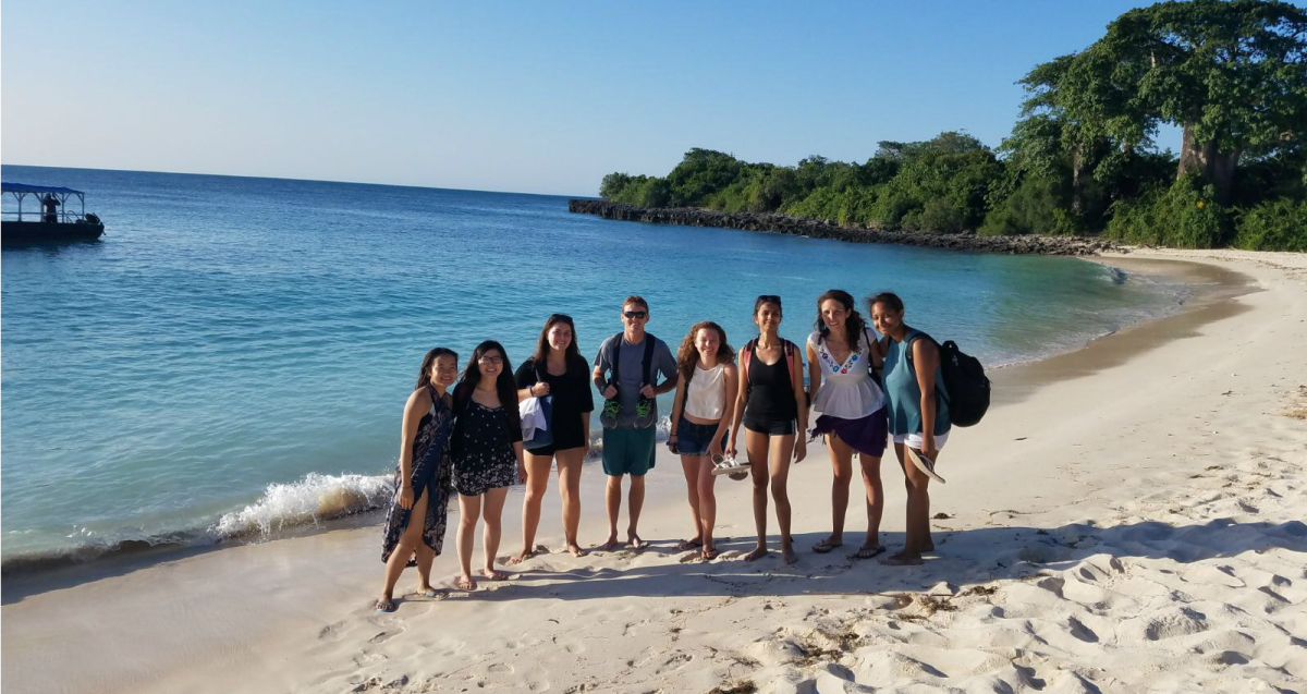 gui2de interns on the beach in Tanzania