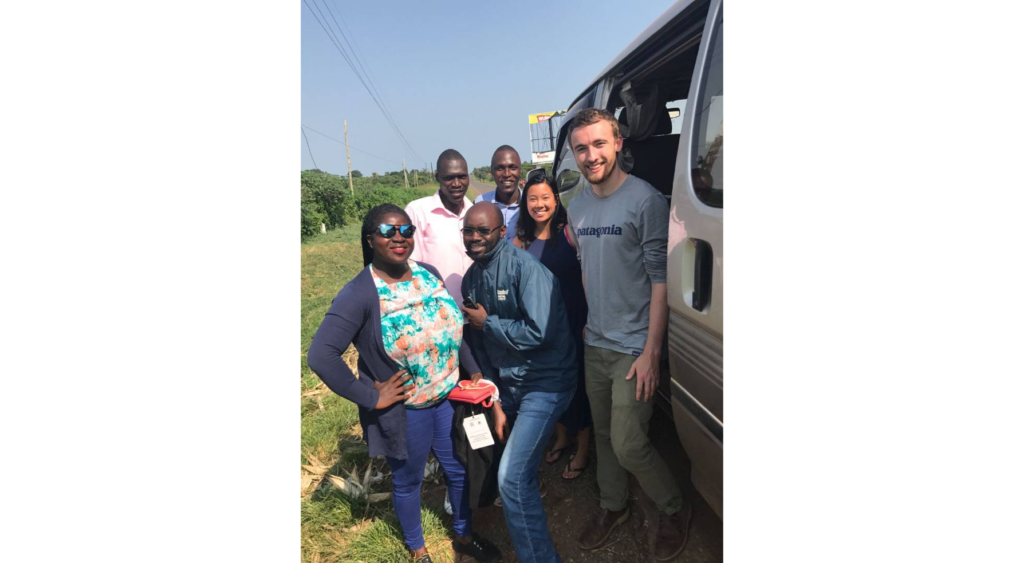 Grady, Carrie, and the field team in Uganda