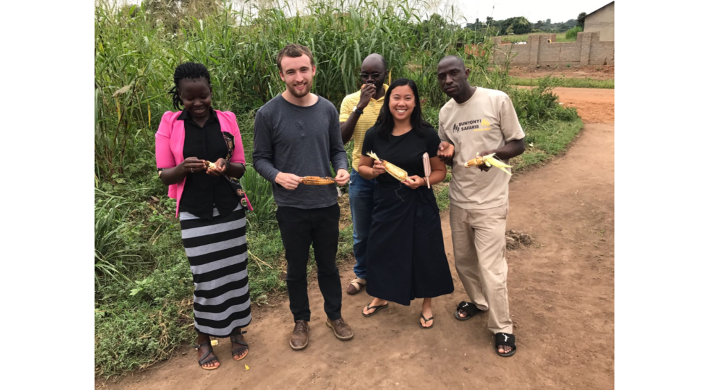 Field team eating maize