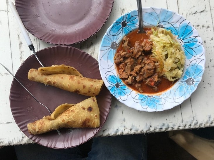 Plates of local Kenyan food