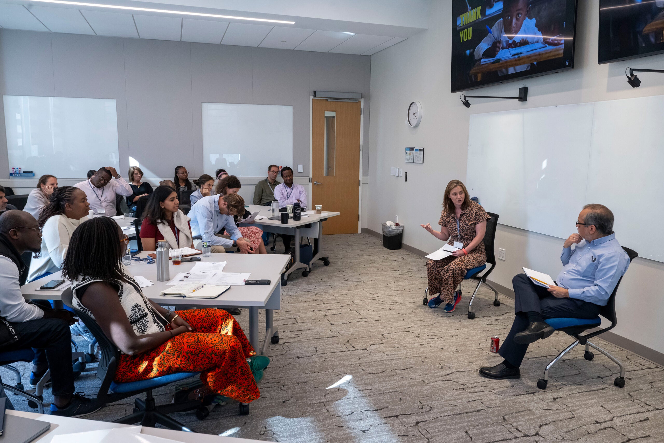 IEFG Executive Director Laura Savage chairs a Q&A session with Jaime Saavedra