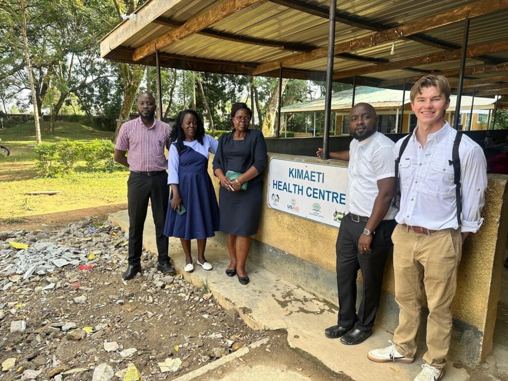 Luke Keller with Kimaeti Health Centre team